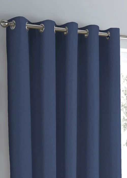 Fusion Sorbonne Navy Eyelet Curtains - 66W X 72D (168x183cm) Image 2