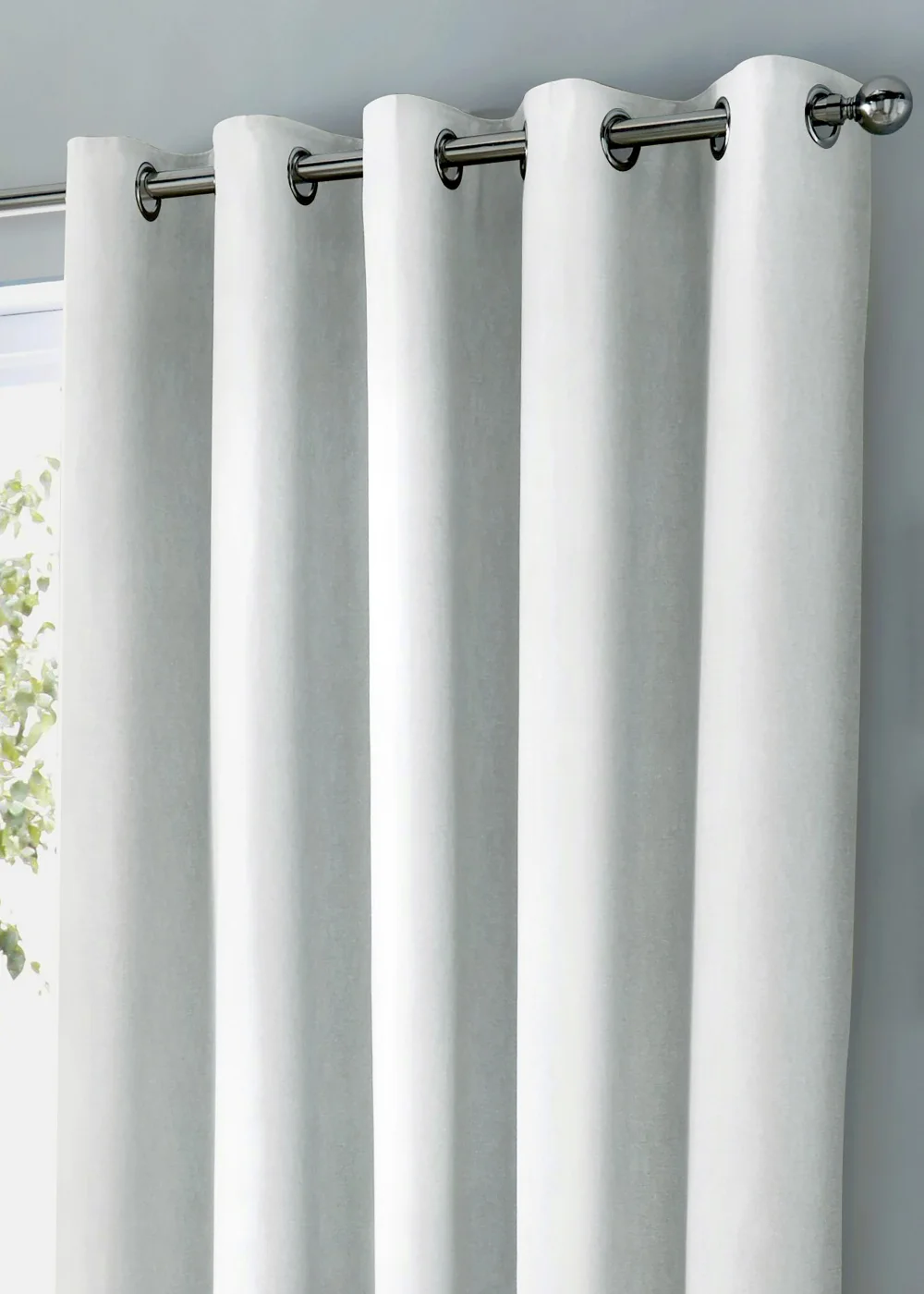 Fusion Sorbonne White Eyelet Curtains - 46W X 54D (116x137cm) Image 2