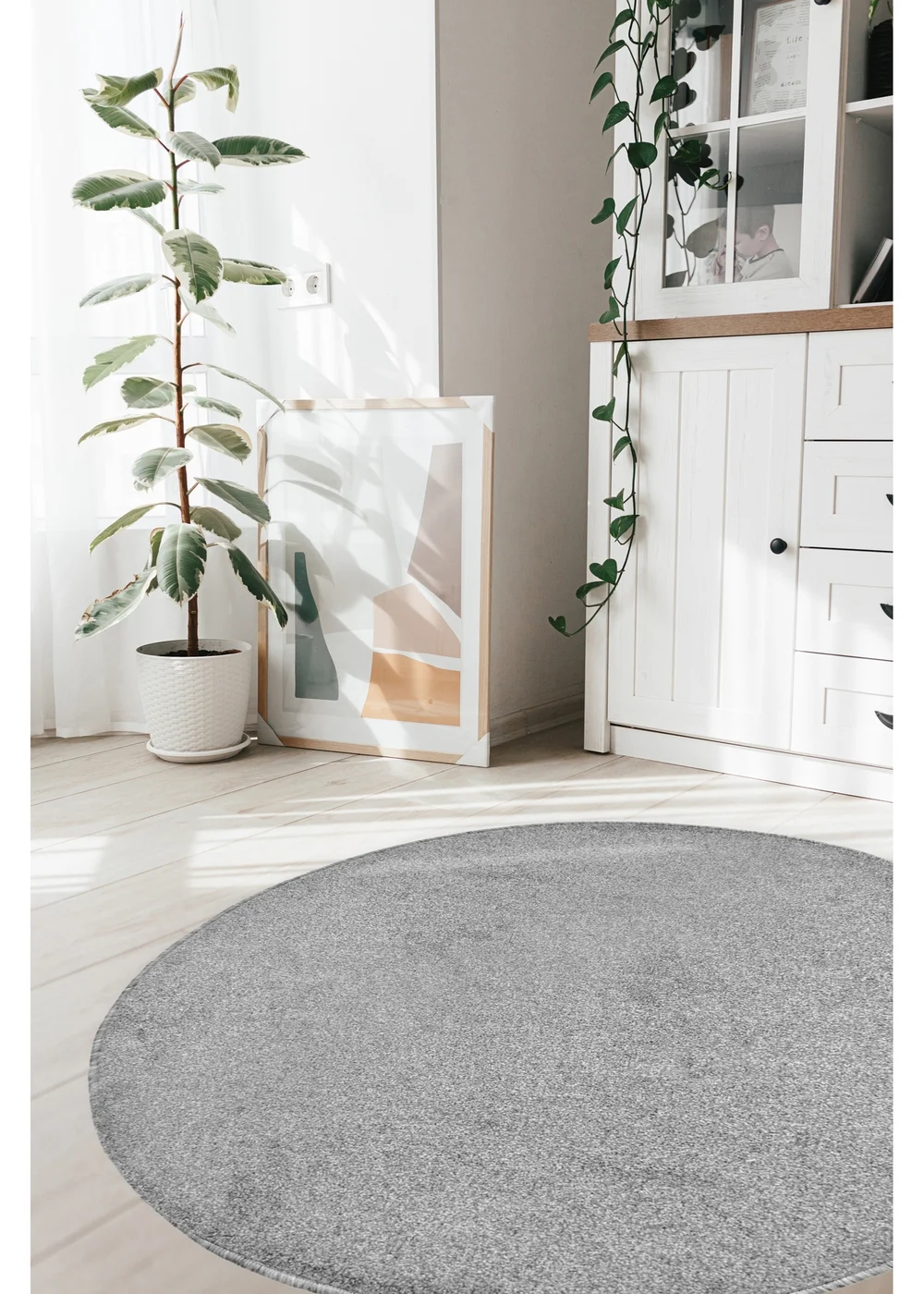Relay Classic Grey Circle Rug - 200cm Image 1