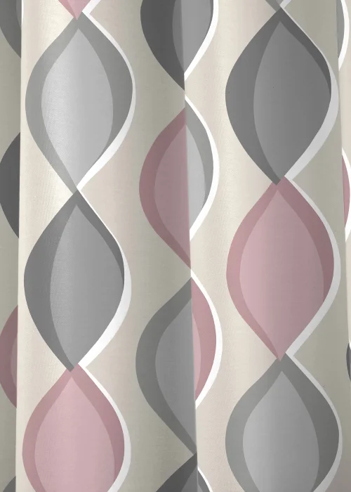 Fusion Lennox Pink Eyelet Curtains - 46W X 54D (116x137cm) Image 3