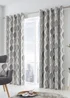 Fusion Lennox Grey Eyelet Curtains - 46W X 54D (116x137cm) Image 1