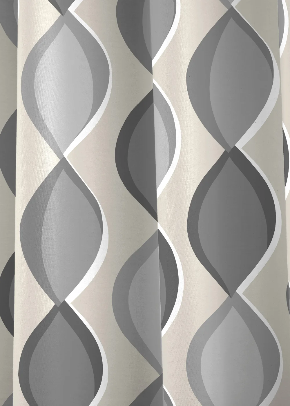 Fusion Lennox Grey Eyelet Curtains - 46W X 54D (116x137cm) Image 3