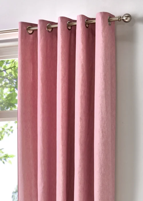 Fusion Sorbonne Pink Eyelet Curtains - 66W X 90D (168x229cm) Image 2