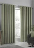 Fusion Strata Dimout Green Eyelet Curtains - 46W X 54D (116x137cm) Image 1