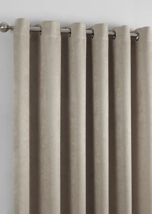 Fusion Strata Dimout Natural Eyelet Curtains - 46W X 54D (116x137cm) Image 3
