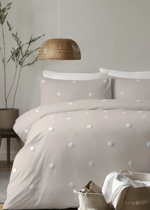 Appletree Dot Garden Beige Duvet Cover Set - Single Image 1