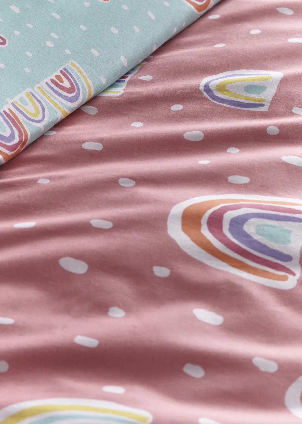 Appletree Kids 100% Cotton Pom Pom Rainbow Duvet Cover - Single Image 2