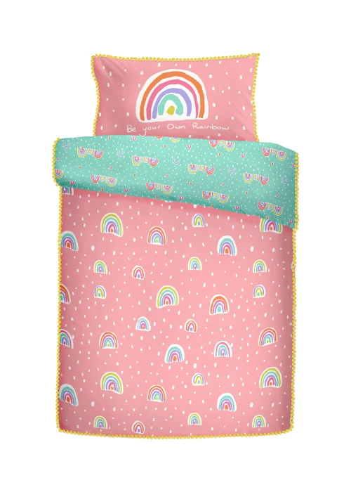 Appletree Kids 100% Cotton Pom Pom Rainbow Duvet Cover - Single Image 4