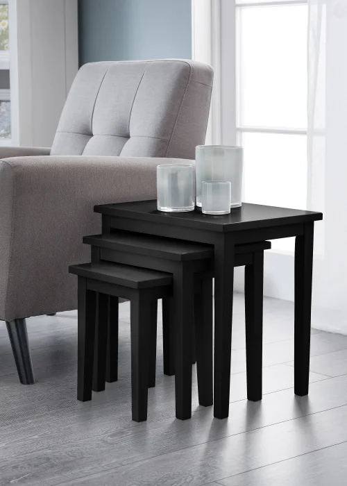 Julian Bowen Cleo Nest Of Tables Black (46 x 48 x 33 cm) - No Size Image 2