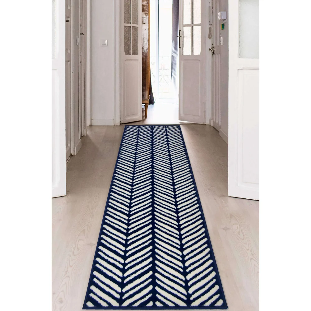 Homemaker Maestro Herringbone Navy Runner - 60 X 180 Image 1