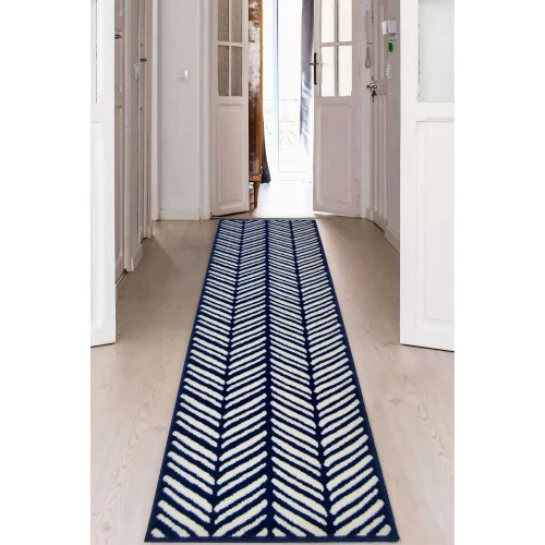 Homemaker Maestro Herringbone Navy Runner - 60 X 180 Image 1