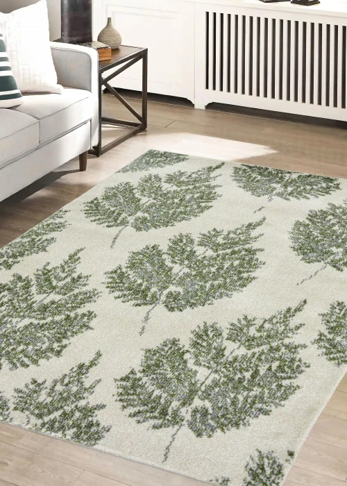 Homemaker Green Villa Leaf Rug - 80 x 150 Image 1