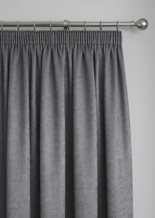 Fusion Galaxy Dimout Grey Pencil Pleat Curtains - 46W X 72D (117x183cm) Image 2