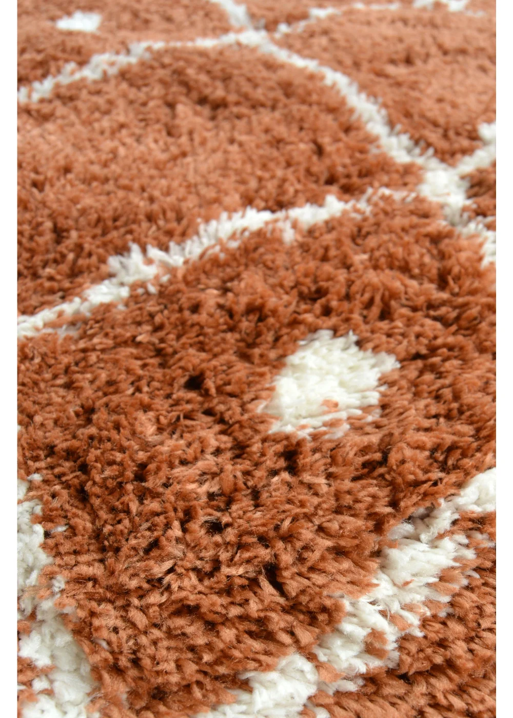 Homemaker Terracotta Snug Shaggy Diamond Rug - 120 x 170 Image 3