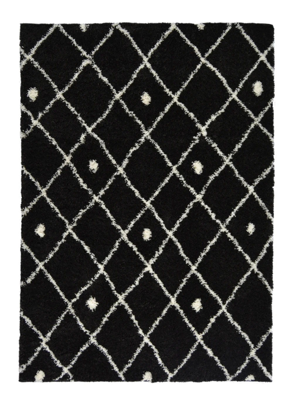 Homemaker Black Snug Shaggy Diamond Rug - 120 x 170 Image 2