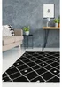 Homemaker Black Snug Shaggy Diamond Rug - 120 x 170 Image 1