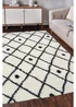 Homemaker White Snug Shaggy Diamond Rug - 120 x 170 Image 1
