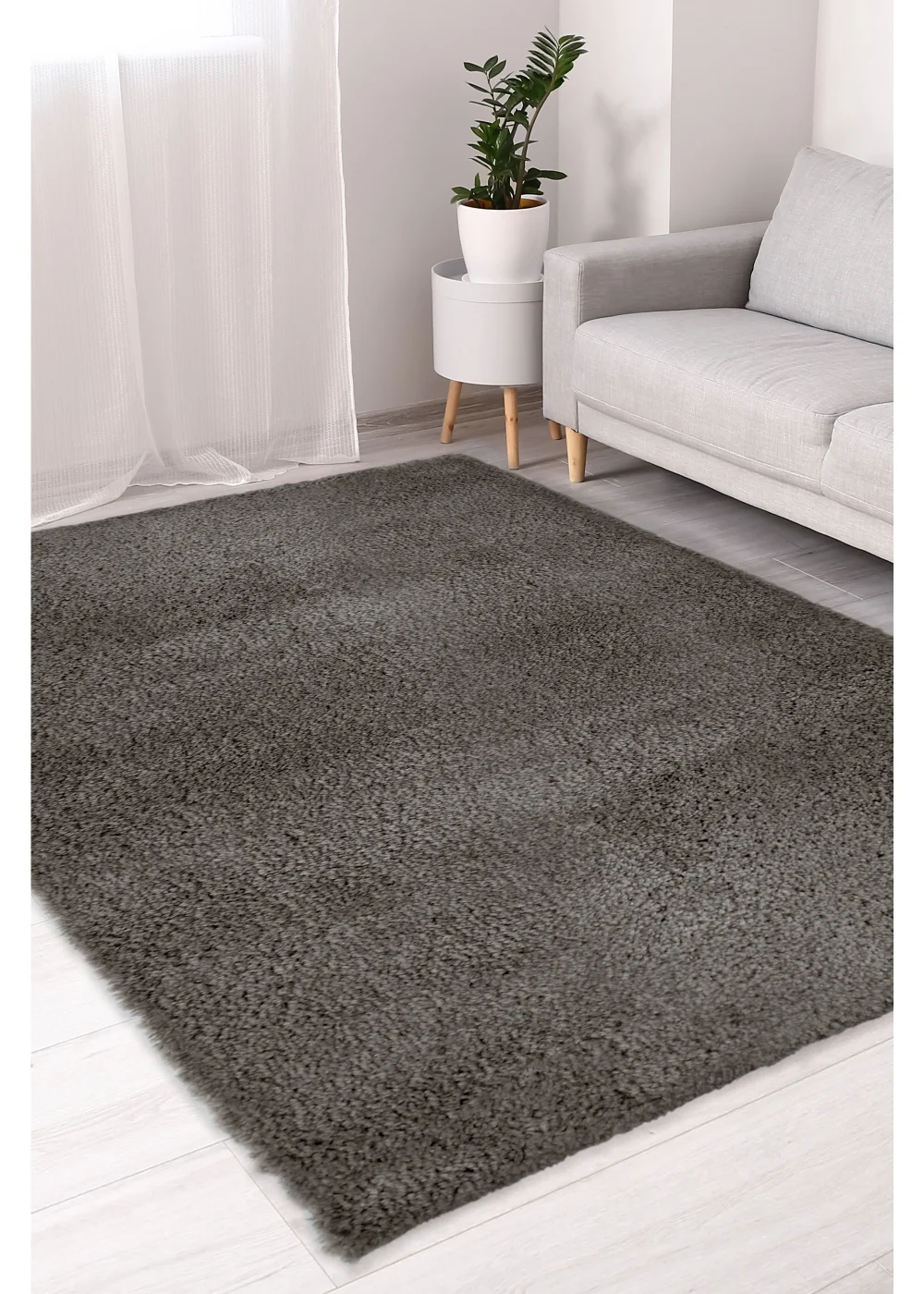 Homemaker Dark Grey Snug Shaggy Rug - 80 x 150 Image 1