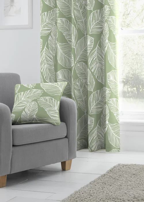 Fusion Matteo Green Filled Cushion (43cm x 43cm) - One Size Image 2