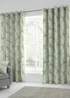 Fusion Matteo Green Eyelet Curtains - 46W X 54D (116x137cm) Image 1