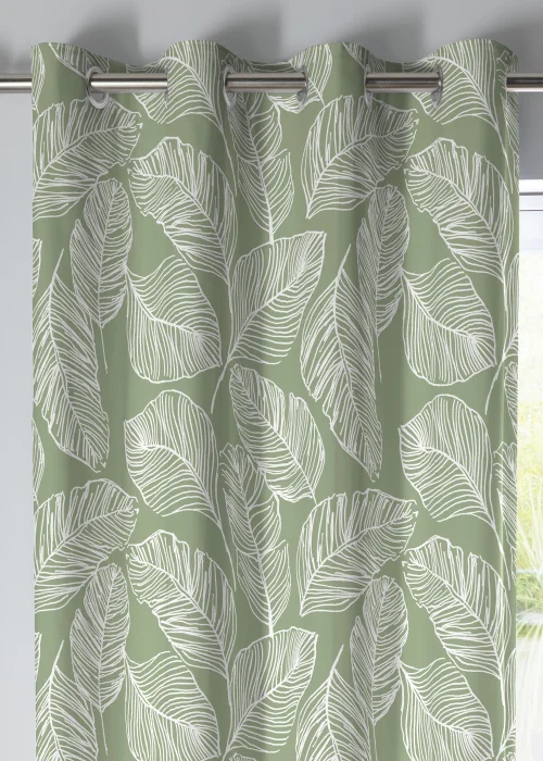 Fusion Matteo Green Eyelet Curtains - 46W X 54D (116x137cm) Image 2