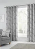 Fusion Matteo Grey Eyelet Curtains - 46W X 54D (116x137cm) Image 4