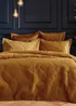 Paoletti Palmeria Quilted Velvet Duvet Cover Set Gold - Double Image 1