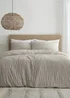 Catherine Lansfield Seersucker Duvet Cover Set Natural - Single Image 1