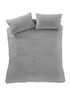 Catherine Lansfield Seersucker Duvet Cover Set Grey - Single Image 5