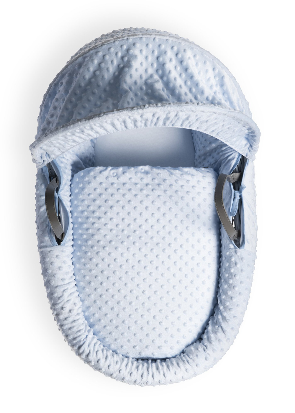 Clair de Lune Blue Dimple Wicker Moses Basket - No Size Image 2