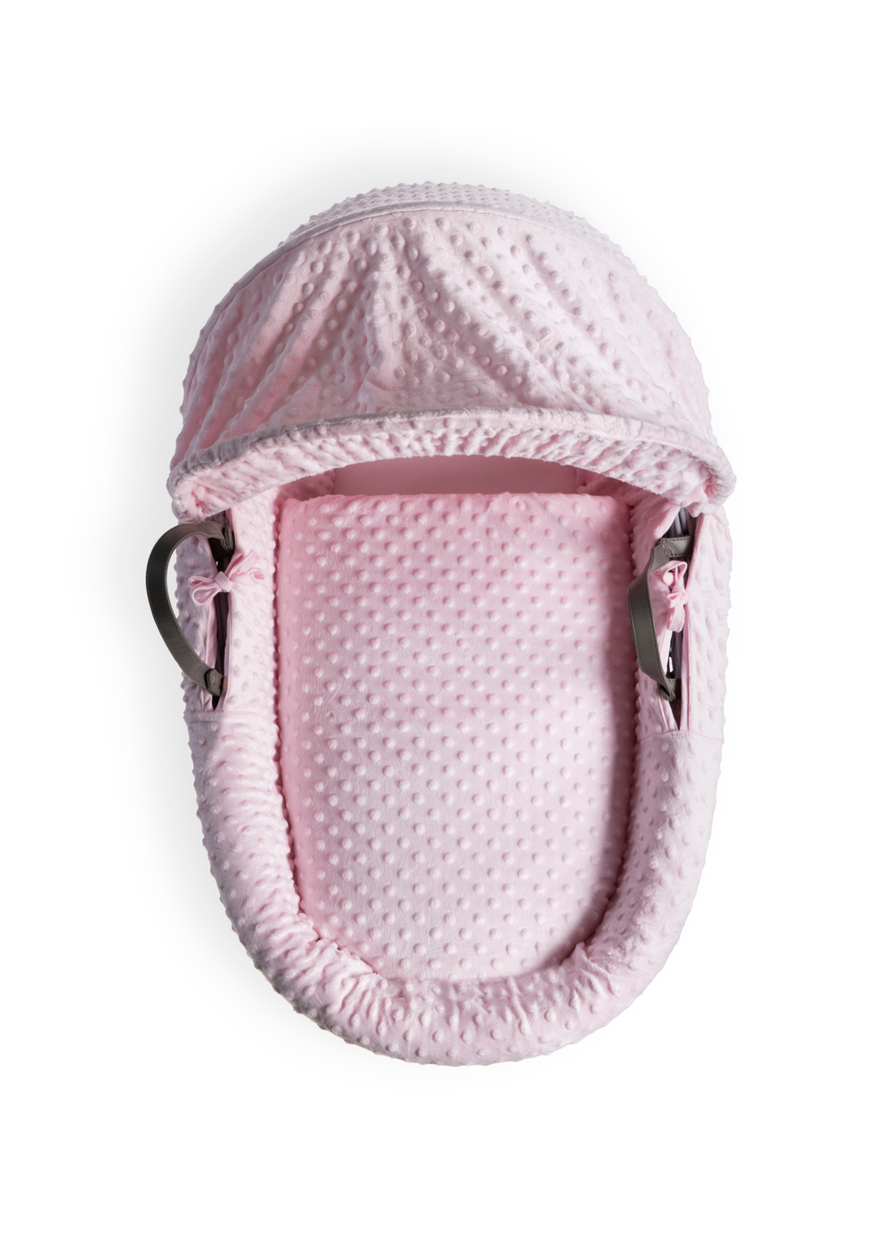 Clair de Lune Pink Dimple Grey Wicker Moses Basket - No Size Image 2