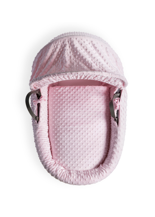 Clair de Lune Pink Dimple Grey Wicker Moses Basket - No Size Image 2