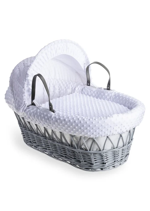 Clair de Lune White Dimple - Grey Wicker Moses Basket - No Size Image 2