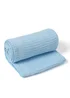 Clair de Lune Blue Soft Cotton Cellular Pram Blanket - 70 X 90 Image 1