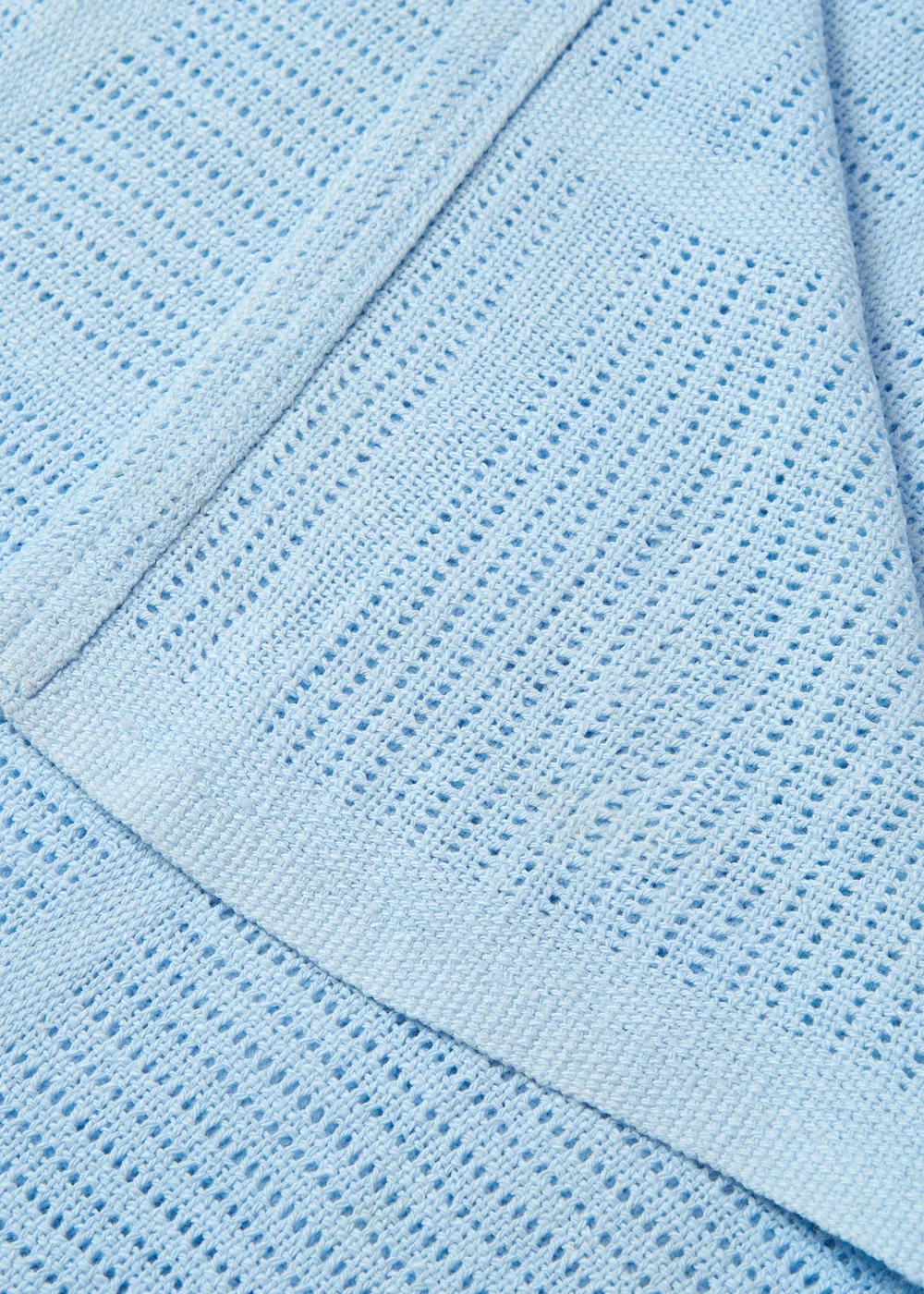 Clair de Lune Blue Soft Cotton Cellular Pram Blanket - 70 X 90 Image 2