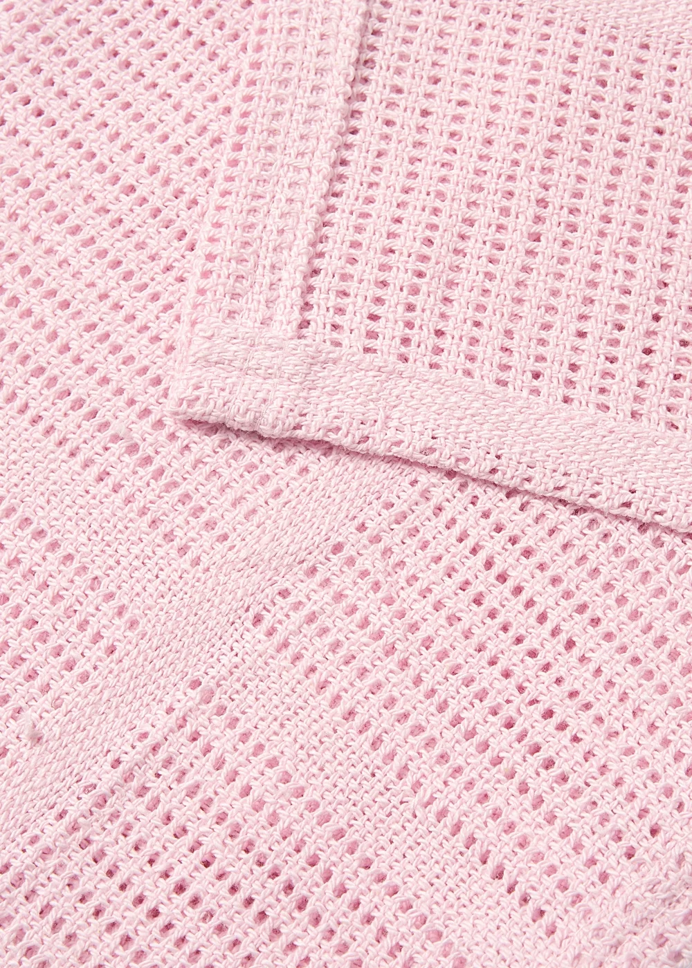 Clair de Lune Pink Soft Cotton Cellular Pram Blanket - 70 X 90 Image 3