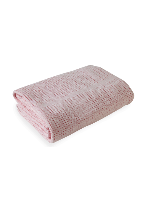 Clair de Lune Pink Soft Cotton Cellular Cot Blanket - No Size Image 1