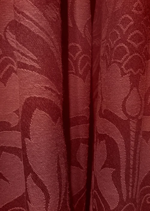 Fusion Eastbourne Jacquard Burgundy Pencil Pleat Curtains - 46W X 54D (116x137cm) Image 2
