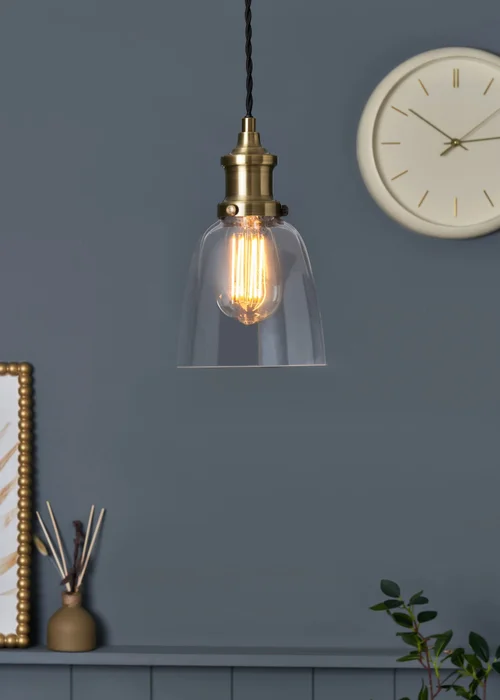 Inlight Warehouse 1 Light Diner Pendant (75cm x 6cm x 36cm) - One Size Image 1