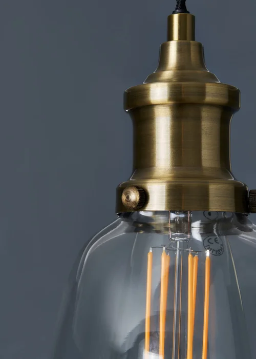 Inlight Warehouse 1 Light Diner Pendant (75cm x 6cm x 36cm) - One Size Image 3