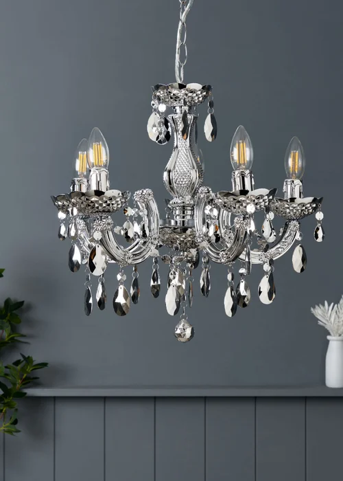 Inlight Charlotte 5 Light Chandelier (145cm x 45cm x 45cm) - One Size Image 2