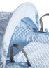 Clair de Lune Blue Dimple Wicker Moses Basket With Deluxe Rocking Stand - No Size Image 5