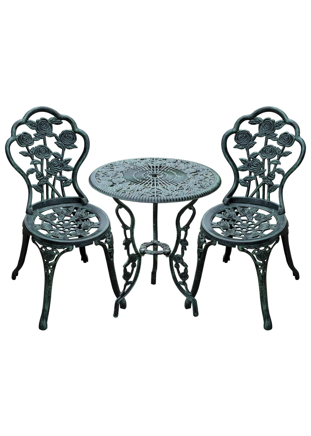 Outsunny 3 Piece Garden Cast Aluminium Bistro Set - No Size Image 2