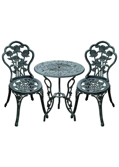 Outsunny 3 Piece Garden Cast Aluminium Bistro Set - No Size Image 2
