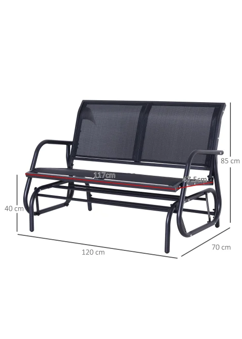 Outsunny 2-Person Outdoor Glider Bench Patio Double Swing Gliding Chair Loveseat - No Size Image 3