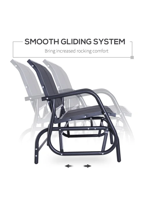 Outsunny 2-Person Outdoor Glider Bench Patio Double Swing Gliding Chair Loveseat - No Size Image 4