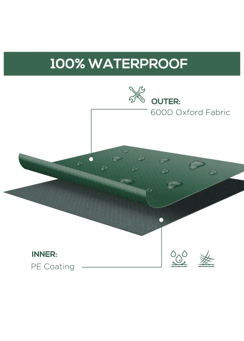 Outsunny 600D Oxford Patio Set Cover Outdoor Garden Rattan Furniture Protection Cover Protector 135 x 135 x 75 cm - One Size Image 4