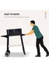 Outsunny Trolley Charcoal BBQ Barbecue Grill with Side Trays Storage Shelf and Wheels - No Size Image 4
