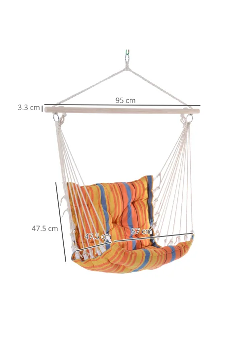 Outsunny Outdoor Hammock Swing Seat with Soft Padded Seat & Backrest - No Size Image 3