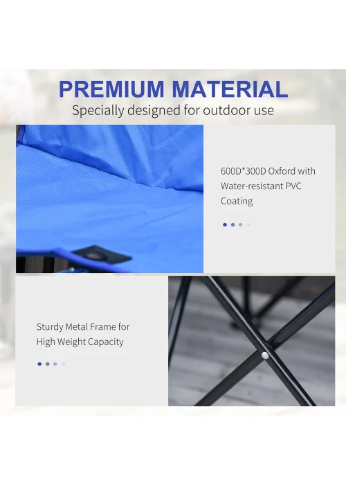 Outsunny 6 Seater Folding Bench, Outdoor Camping Chair Portable Sports Spectator Chair - No Size Image 4